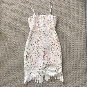 Lulus white tropical lace dress
